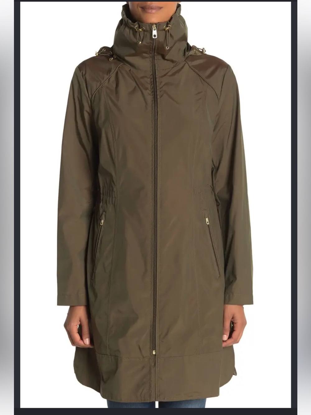 Cole Haan Signature Packable Hooded Rain Jacket L